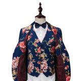 Mens Prom Suits Men's Clothing Suit Fashion Urban Style Printing Slim-Fitting Suit Three-Piece Suit Host MC Dress Men