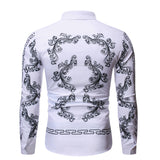 Autumn Men's Fashion Casual Long Sleeve Printed Shirt Men