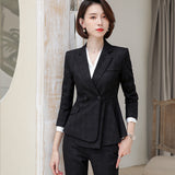 Women Pants Suit Uniform Designs Formal Style Office Lady Bussiness Attire Fall Work Clothes