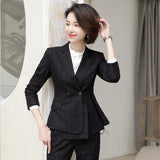 Women Pants Suit Uniform Designs Formal Style Office Lady Bussiness Attire Fall Fashion Business Leggings Work Clothes
