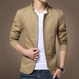 Veste Homme Mi Saison Spring and Autumn Men's Stand Collar Jacket Slim Fit Youth Coat Fashion Casual Men's Clothing Men's