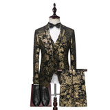 Mens Prom Suits Fashion Brand Men's Clothing British Style Fashion Casual Printing Suit Three-Piece Performance Dress
