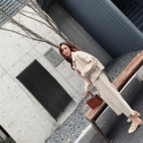 Women Pant Suit Uniform Designs Formal Style Office Lady Bussiness Attire Fashion Autumn and Winter Loose Wide Leg Pants Two-Piece Set