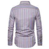 Men's Autumn Business Fashion plus Size Sports and Leisure Long Sleeve Striped Shirt Men Shirt