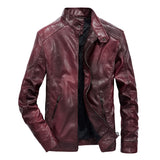 Two Tone Leather Jacket Men's Motorcycle Leather Jacket Men's Casual PU Leather Jacket