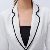 Women Pant Suit Uniform Designs Formal Style Office Lady Bussiness Attire Work Classic White Fashion Two-Piece Suit