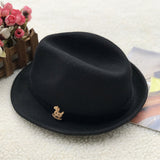 Fedora Hat Autumn and Winter Children's Hat Men's Jazz Top Hat Wool Felt Hats