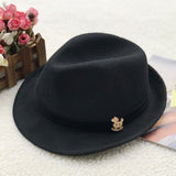 Fedora Hat Autumn and Winter Children's Hat Men's Jazz Top Hat Wool Felt Hats