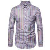 Men's Autumn Business Fashion plus Size Sports and Leisure Long Sleeve Striped Shirt Men Shirt