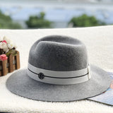 Fedora Hat Wool Autumn and Winter Flat Brim Sun Protection Tie-Dye Outdoor Top Hat Fedora Hat Generation