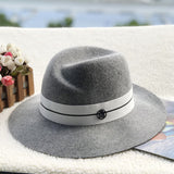 Fedora Hat Wool Autumn and Winter Flat Brim Sun Protection Tie-Dye Outdoor Top Hat Fedora Hat Generation