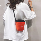 Uzzlang Messenger Bag Cool Text Bucket Bag Mini Bag