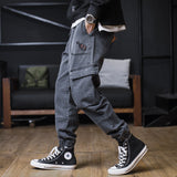 Men's Overalls Autumn and Winter Loose Jeans Men's Ankle Banded Slacks Overalls Oversized Trousers Men Cargo Pant