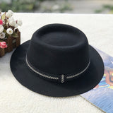 Fedora Hat Men's and Women's Wool Classic Flat Brim Billycock Fedora Hat