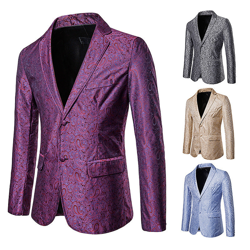 Fall Men's Suit Men's Colorful Two-Button Suit Casual Printed Jacket Men's Suits Jacket Men Blzer