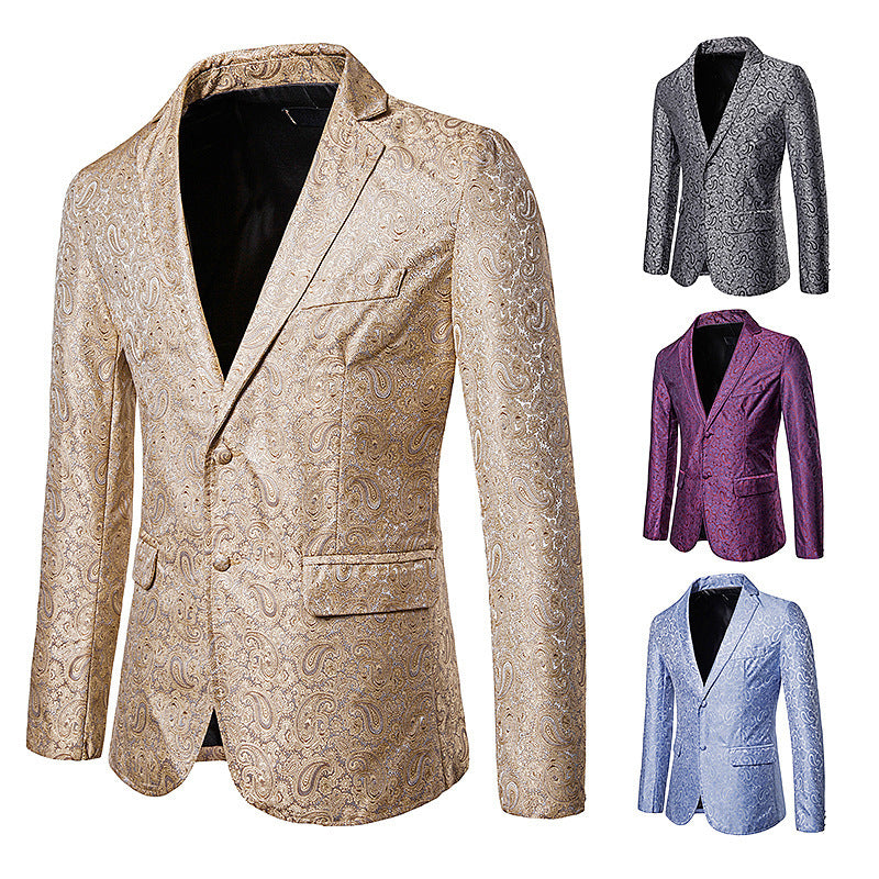 Fall Men's Suit Men's Colorful Two-Button Suit Casual Printed Jacket Men's Suits Jacket Men Blzer