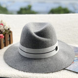 Fedora Hat Wool Autumn and Winter Flat Brim Sun Protection Tie-Dye Outdoor Top Hat Fedora Hat Generation