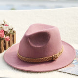 Fedora Hat Vintage British Wool Felt Top Hat Female Woolen Fedora Hat