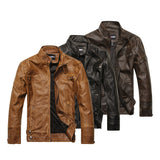 1970S East West Calfskin Motorcycle Jacket, Men's Leather Coat Autumn and Winter Middle-Aged and Elderly Coat