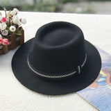Fedora Hat Men's and Women's Wool Classic Flat Brim Billycock Fedora Hat
