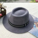 Fedora Hat Men's and Women's Wool Classic Flat Brim Billycock Fedora Hat