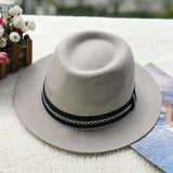 Fedora Hat Men's and Women's Wool Classic Flat Brim Billycock Fedora Hat