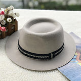 Fedora Hat Men's and Women's Wool Classic Flat Brim Billycock Fedora Hat