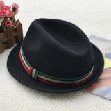 Fedora Hat Autumn and Winter Children's Hat Men's Jazz Top Hat Wool Felt Hats