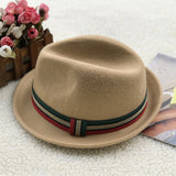 Fedora Hat Autumn and Winter Children's Hat Men's Jazz Top Hat Wool Felt Hats