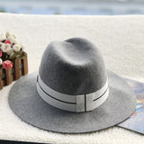 Fedora Hat Wool Autumn and Winter Flat Brim Sun Protection Tie-Dye Outdoor Top Hat Fedora Hat Generation