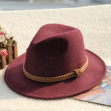 Fedora Hat Vintage British Wool Felt Top Hat Female Woolen Fedora Hat