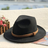 Fedora Hat Vintage British Wool Felt Top Hat Female Woolen Fedora Hat