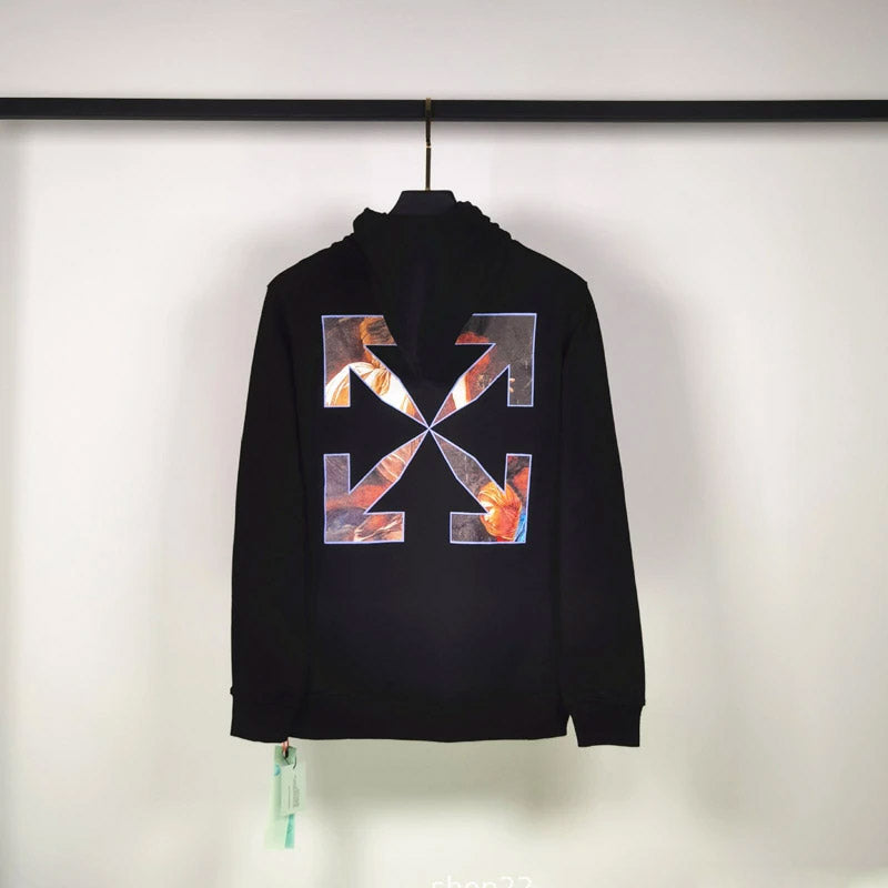 Autumn And Winter Printed Hooded Men'S And Women'S Cotton Sweater