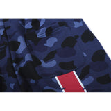 A Ape Print Shorts Cotton Large Size Loose Cropped Pants Camouflage Blue League Youth Fashion Shorts