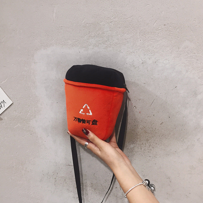 Uzzlang Messenger Bag Cool Text Bucket Bag Mini Bag