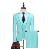 Mens Graduation Outfits Suit Men's Suit Set Three-Piece Suit Groom Wedding Suit Coat