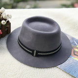 Fedora Hat Men's and Women's Wool Classic Flat Brim Billycock Fedora Hat