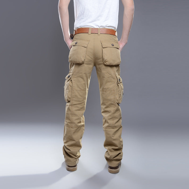 Baggy Cargo Pants for Men's Overalls Men's Autumn Loose Straight Multi-Bag Large Size Outdoor Sports and Casual Spring Clothes Work Army Pants