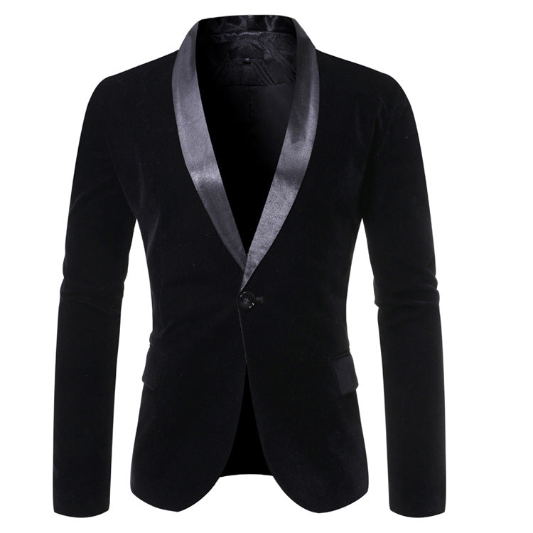 Men's Suit Men's Casual Green Collar One-Button Suit Top Slim-Fitting Suit Trendy Men's Suits Jacket Men Blzer