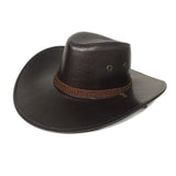 Wester Hats Imitation Leather Glossy Hat Men Women Outdoor Leisure Horse Riding Knight's Cap