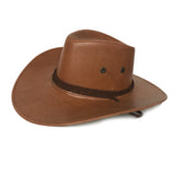 Wester Hats Imitation Leather Glossy Hat Men Women Outdoor Leisure Horse Riding Knight's Cap