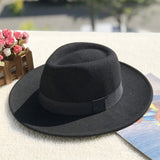 Fedora Hat Woolen Men and Women Fedora Hat Retro Woolen Hat British Style Top Hat