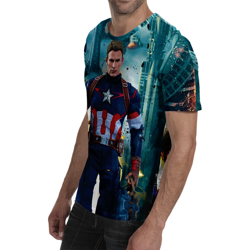 Captain America T Shirt 3D Digital Printed T-shirt Short Sleeve