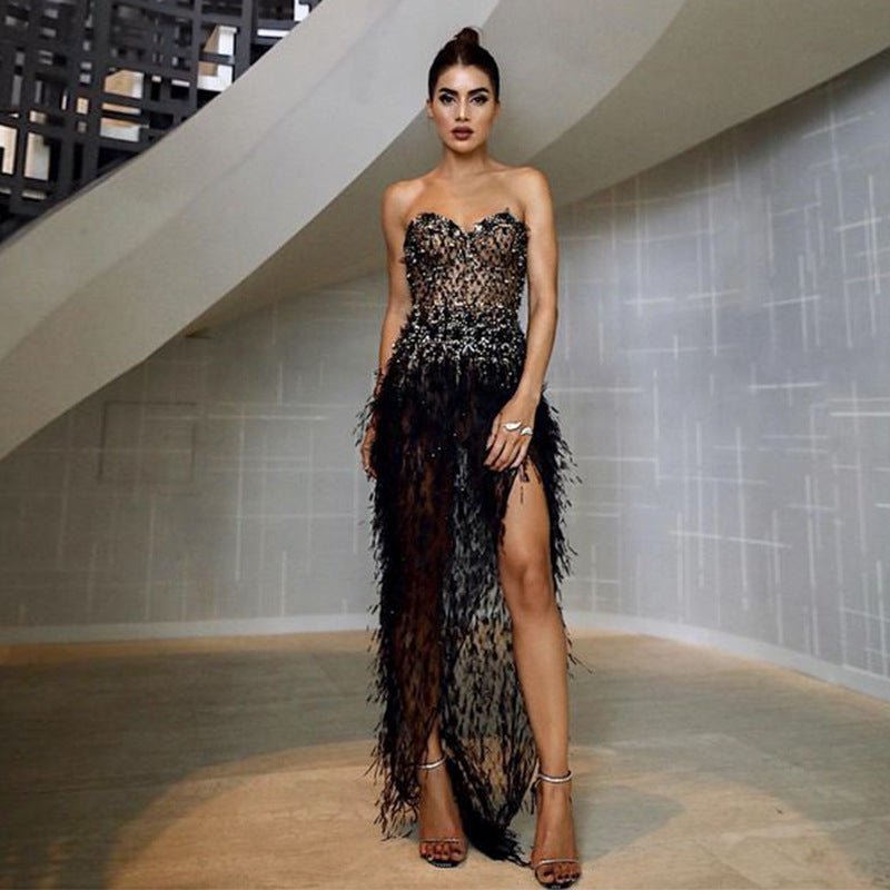 Bohemian Chic Wedding Dress Sexy Sleeveless Tube Top Dress