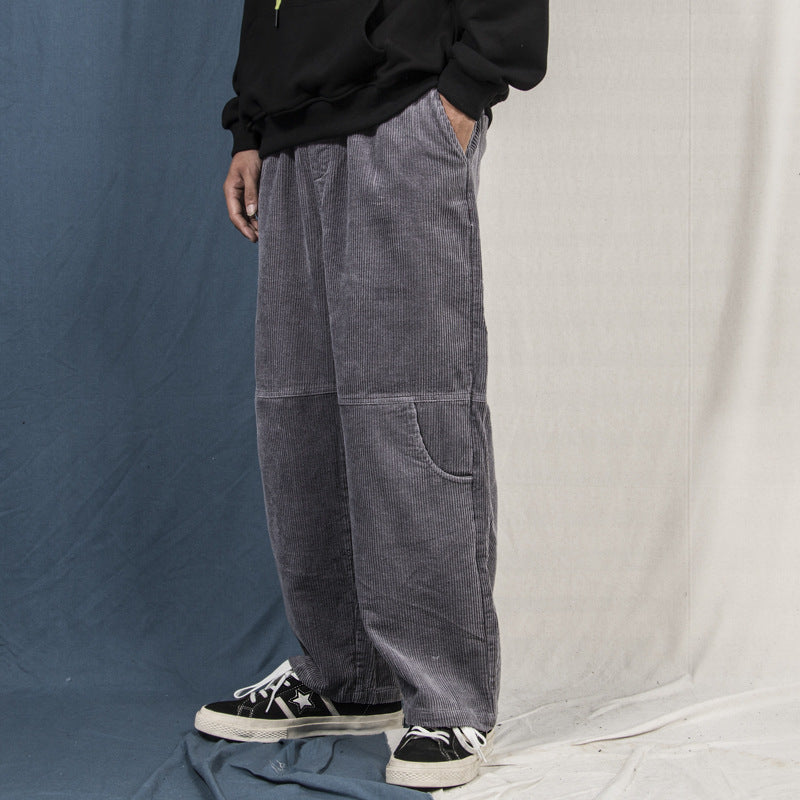 Corduroy Casual Pants Men's Retro Warm Loose plus Size Retro Sports Trousers Men's Pants