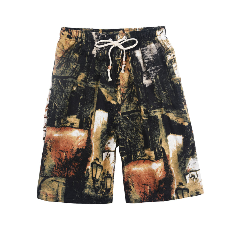 Mens Swim Trunks Printed Cropped Pants Men's Shorts Beach Pants Casual Sports Loose plus Size