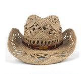 Wester Hats Western Straw Cowboy Hat Men's Beach Hat Sun Protection Sun Hat Broad-Brimmed Hat
