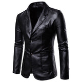 Urban Leather Jacket Men's PU Leather Jacket Men's Spring and Autumn Wear Suit Collar Leather Coat Men's