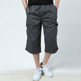 Men's Capris Pants below the Knee Shorts Summer Outdoor Multi-Pocket Workwear Shorts Leisure Sports