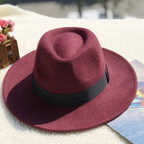 Fedora Hat Woolen Men and Women Fedora Hat Retro Woolen Hat British Style Top Hat